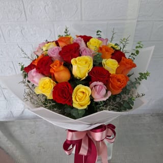 ช่อกุหลาบรวมสี 30 ดอก