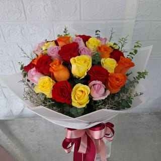 ช่อกุหลาบรวมสี 30 ดอก