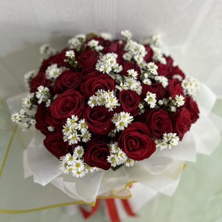 ช่อกุหลาบแดง 30 ดอก